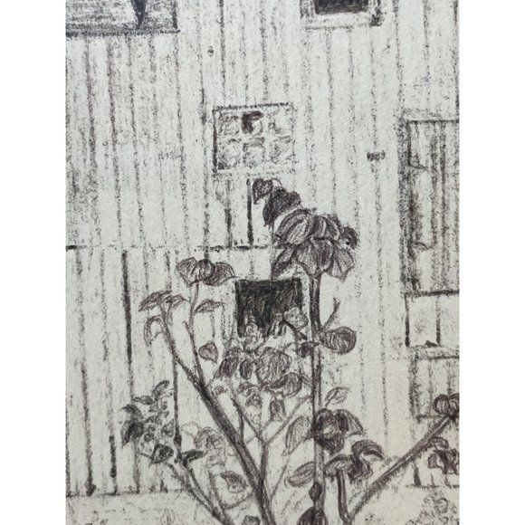 Original Signed Pencil Sketch by Joanne Johnson Old Barn - Picture 5 of 5